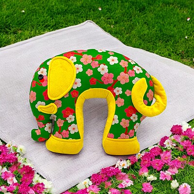 Gối Cổ Voi Hoa Lá - Thủ Công Nhồi Bông, Vải In Hoạ Tiết Gối Cổ Voi Hoa Lá - Thủ Công Nhồi Bông, Vải In Hoạ Tiết