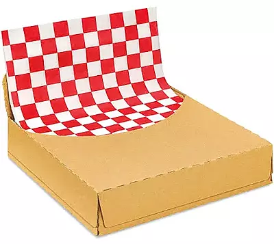 CHECKERD BASKET LINER RED 12X12 1000 SHEET