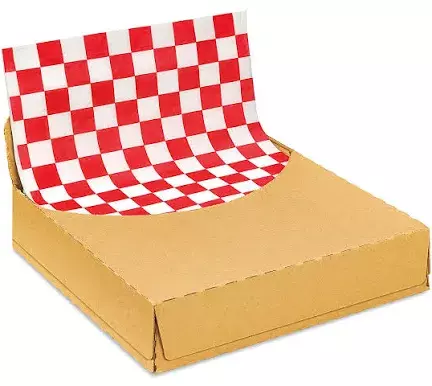 CHECKERD BASKET LINER RED 12X12 1000 SHEET