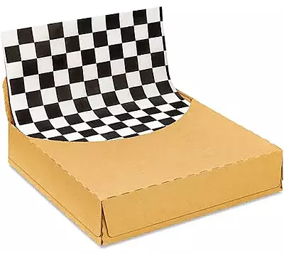 CHECKERD BASKET LINER BLACK 14X14 1000 SHEETS