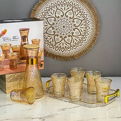 طقم شاف مع 6 كاسات طقم شاف مع 6 كاسات