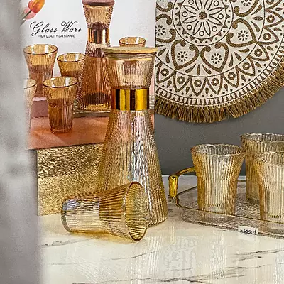 طقم شاف مع 6 كاسات طقم شاف مع 6 كاسات