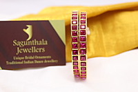 Bangles|One Gram Gold Finish|Copper|CZ/Zircon|AD Stones| Premium Quality| Repolishable - Pair of Two