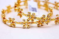 CZ White Stones Bangles Star Pattern