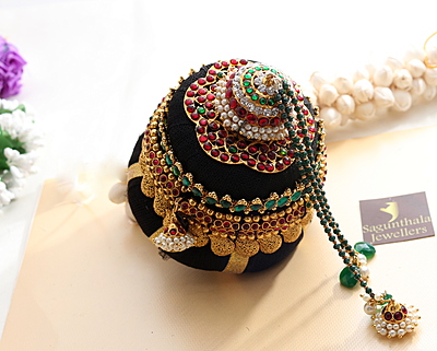 Andal Kondai - Granduer & Luxurious Original Kempstone Multicolour Hair Accessory Andal Kondai - Granduer & Luxurious Original Kempstone Multicolour Hair Accessory