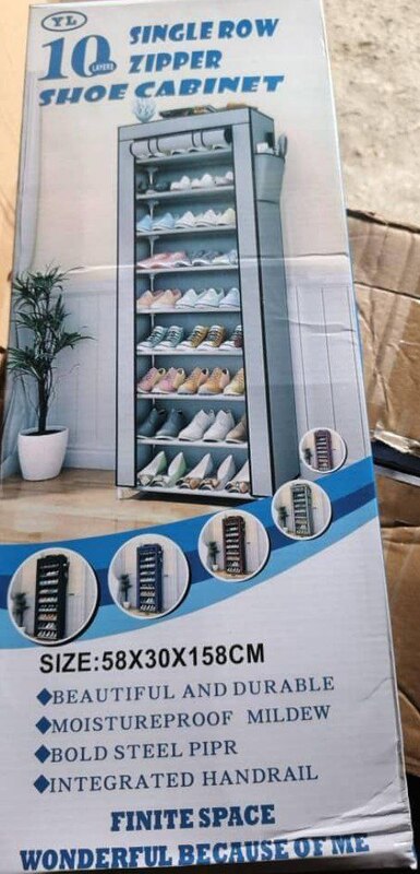 10 LAYERS SINGLE ROW SHOE RACK WITH SIDE POCKETS 10 LAYERS SINGLE ROW SHOE RACK WITH SIDE POCKETS