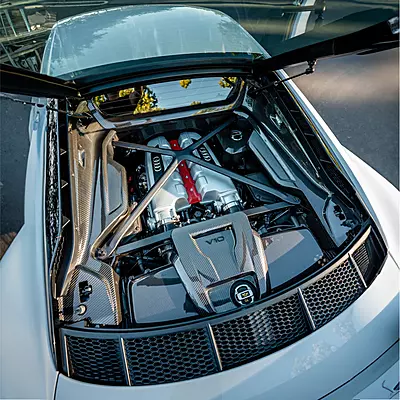 2017–2023 Audi R8 5-Piece 2x2 Carbon Fiber Engine Bay Kit | Full Under-Hood Upgrade 2017–2023 Audi R8 5-Piece 2x2 Carbon Fiber Engine Bay Kit | Full Under-Hood Upgrade
