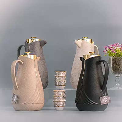 دلة قهوة سادة فاخرة واحد  لتر عدة الوان