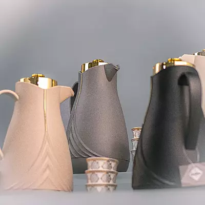 دلة قهوة سادة فاخرة واحد  لتر عدة الوان