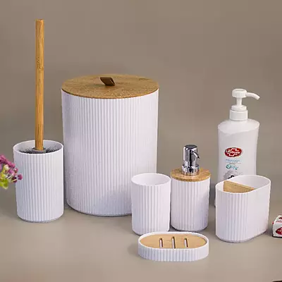 طقم حمام 6 قطع لون ابيض