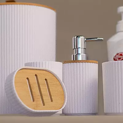 طقم حمام 6 قطع لون ابيض