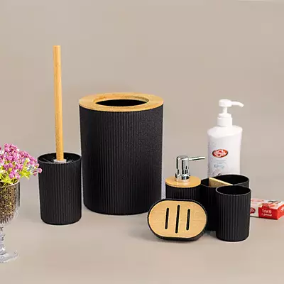 طقم حمام 6 قطع لون اسود