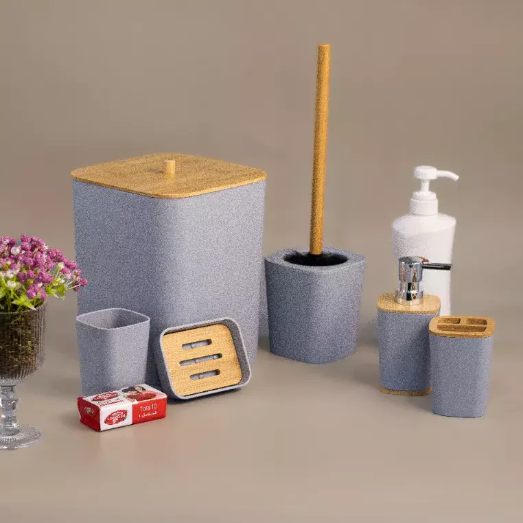 طقم حمام 6 قطع لون سكني