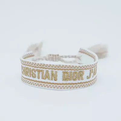 Christian Dior Knitted Bracelet White
