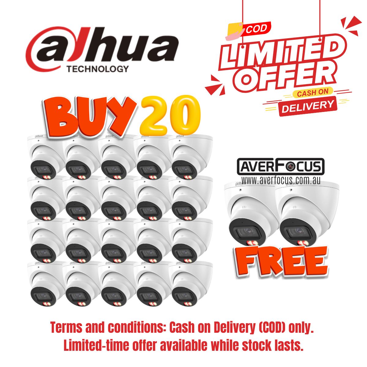 [COD only]Dahua 8MP Smart Dual Light Eyeball WizSense Turret(HDW3867EM-S-IL 20 PCS PACK)