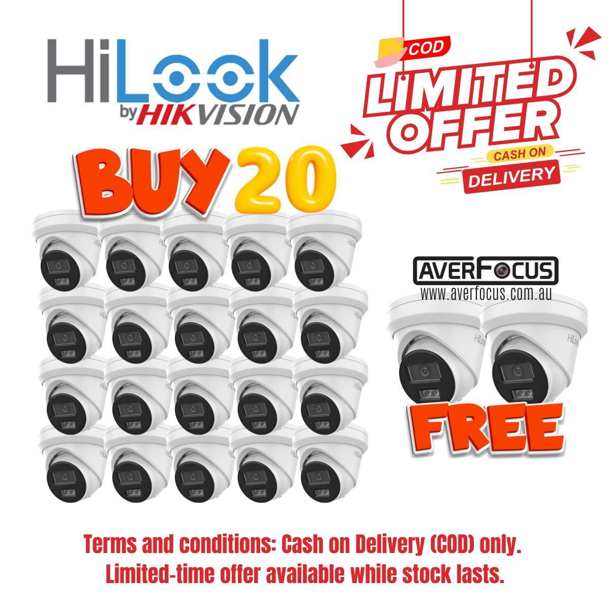 [COD only]HiLook 6 MP AI Fixed Turret(T361H 20 PCS PACK)