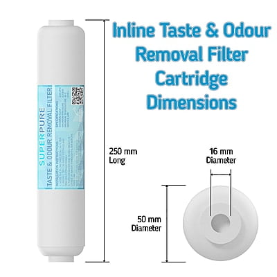 SUPERPURE Inline Taste & Odour Water Filter Replacement Cartridge SUPERPURE Inline Taste & Odour Water Filter Replacement Cartridge