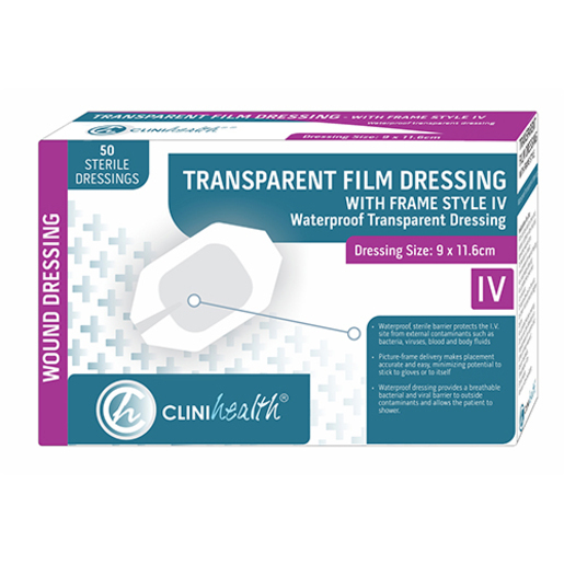 IV Film Dressing 9x11.6cm Box 50's IV Film Dressing 9x11.6cm Box 50's