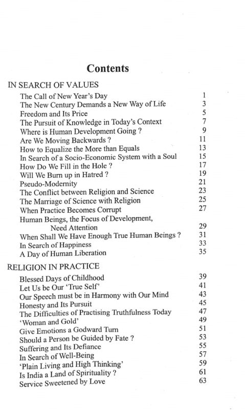 In Search of Spiritual Values