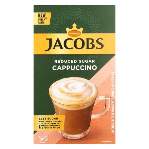 JACOBS CAPPUCCINO LESS SUGAR 10X23.24G