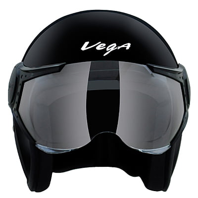 VEGA JET W/VISOR BLACK C/V (L)