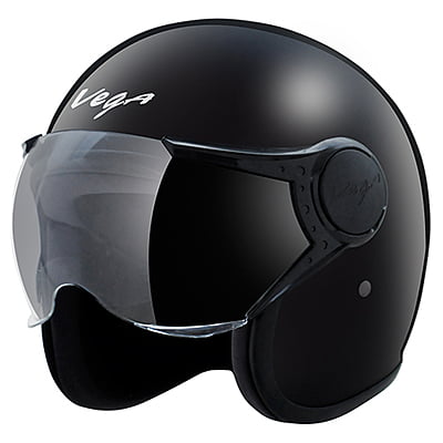 VEGA JET W/VISOR BLACK C/V (L)