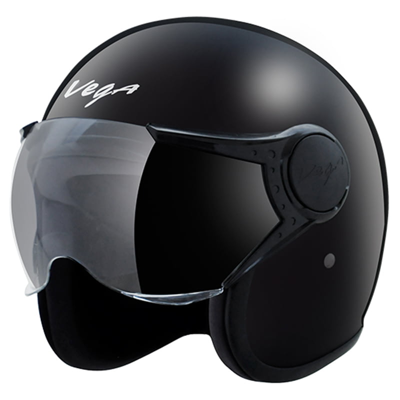 VEGA JET W/VISOR BLACK C/V (L)