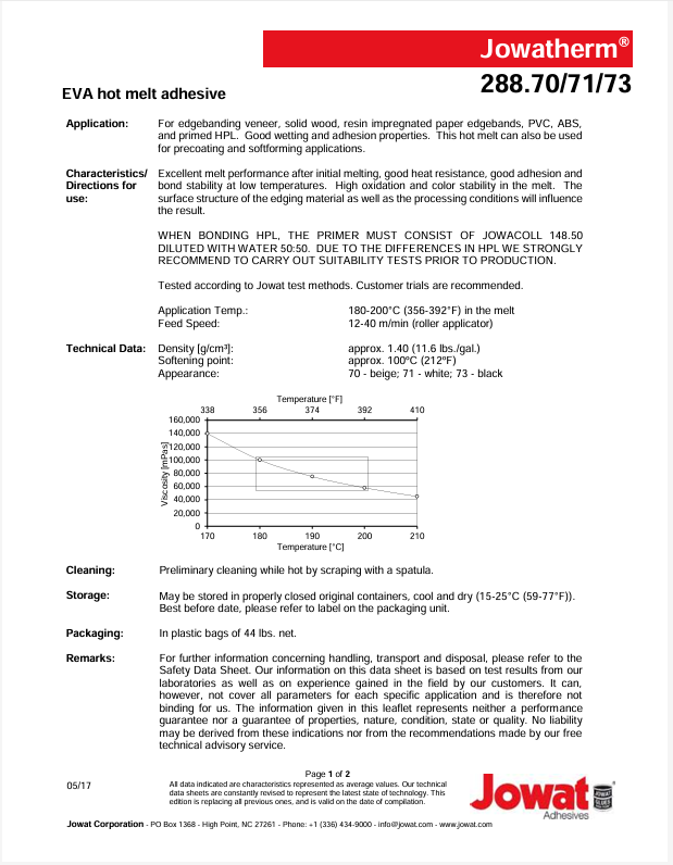 Jowat 288.70 Granulate EVA Hot Melt Adhesive (Natural)