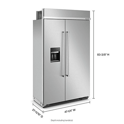 KitchenAid 48" Stainless Built-in Side-by-Side Refrigerator