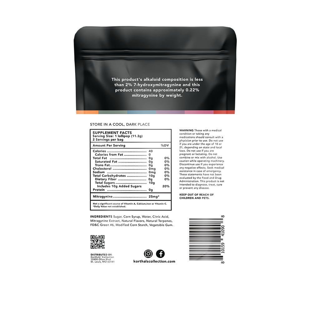 No. 357 Kratom Lollipops - Bag of 2 pops | Case of 10 bags