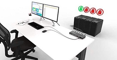 BLOCKER Secure KVM mini matrix 8 ports HDMI