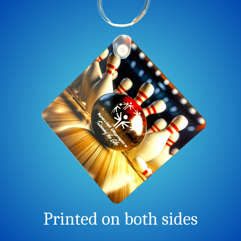 2" Square Key Ring – Tyler Rose Special Olympics Bowling Fundraiser