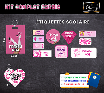 Étiquettes thématique Barbie Étiquettes thématique Barbie