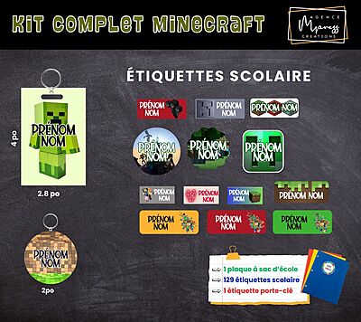 Étiquettes thématique Minecraft