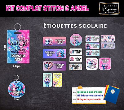 Étiquettes thématique Stitch & Angel Étiquettes thématique Stitch & Angel