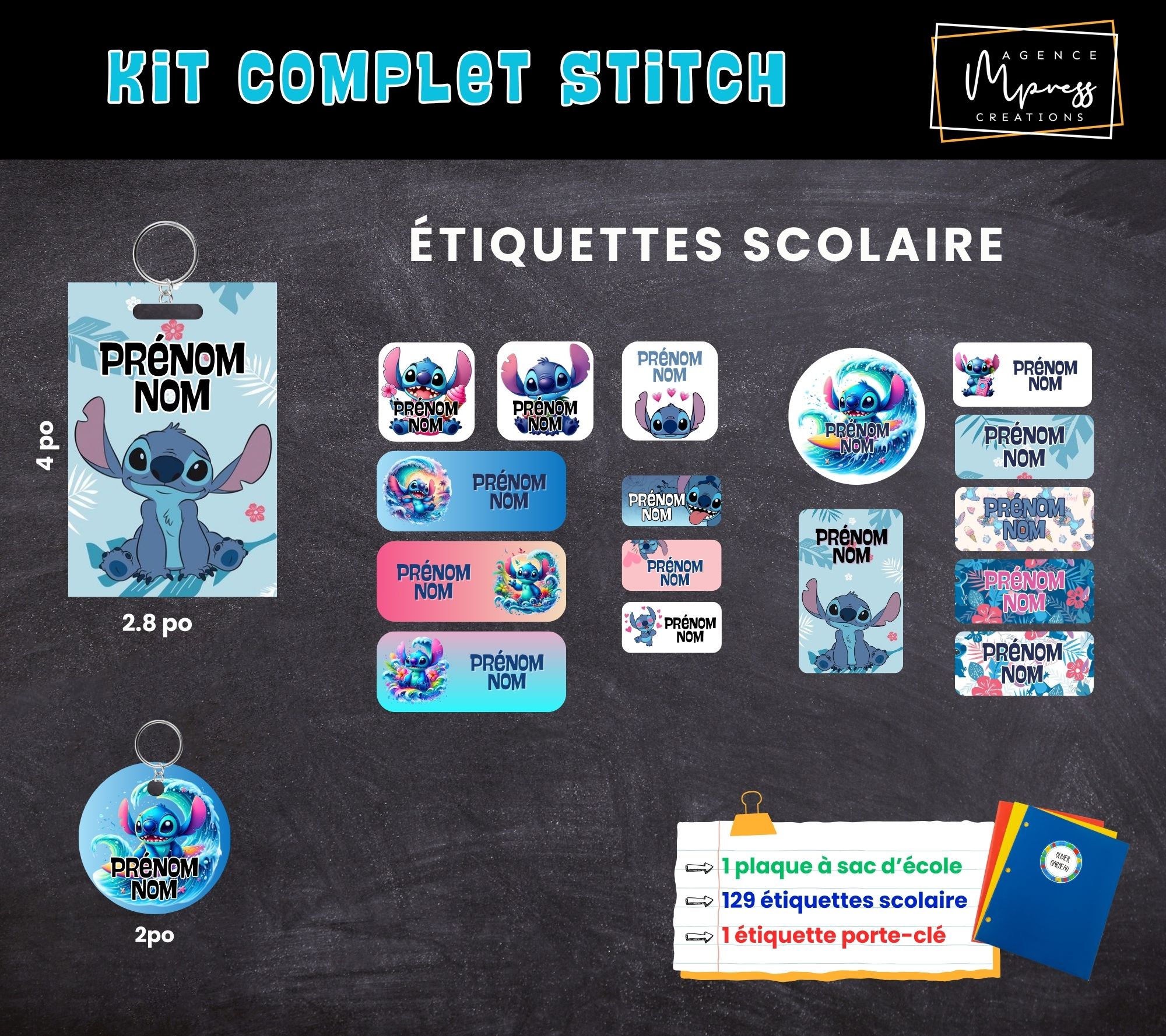Étiquettes thématique Stitch