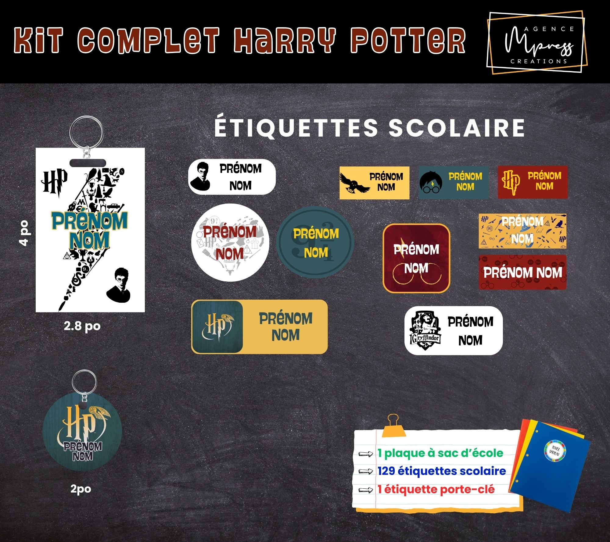 Étiquettes thématique Harry Potter Étiquettes thématique Harry Potter
