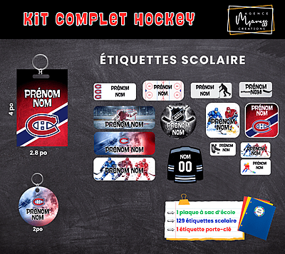 Étiquettes thématique Hockey Étiquettes thématique Hockey