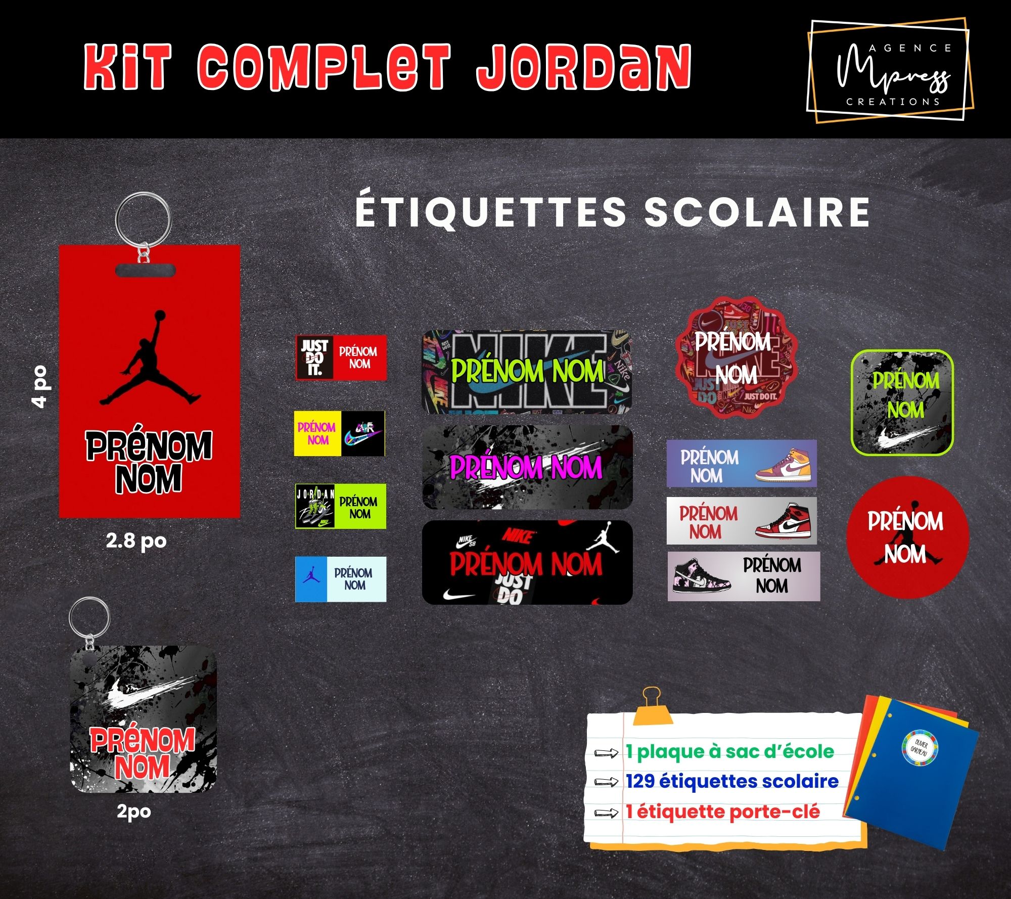 Étiquettes thématique Jordan Étiquettes thématique Jordan