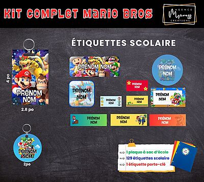 Étiquettes thématique Mario Bros Étiquettes thématique Mario Bros