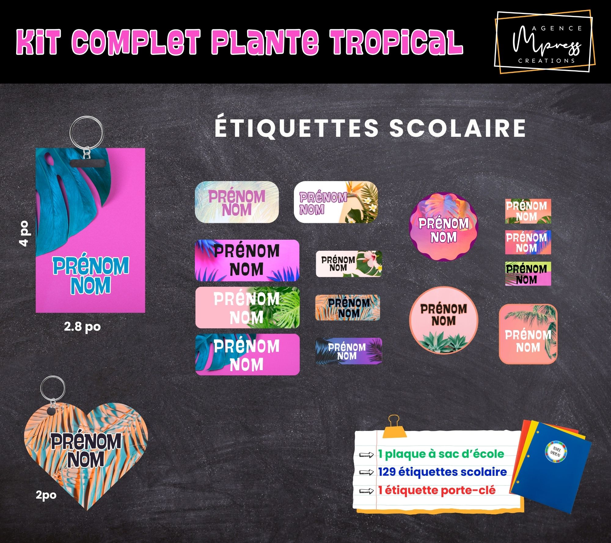 Étiquettes thématique Plante Tropical Étiquettes thématique Plante Tropical