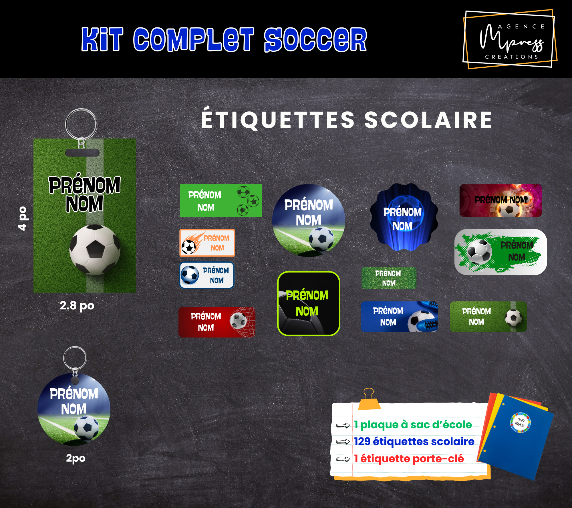 Étiquettes thématique Soccer Étiquettes thématique Soccer