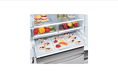 LG French Door Refrigerator, 36 inch Width, ENERGY STAR Certified, 26.2 cu. ft. Capacity, Stainless Steel colour Air Filter, Dual Ice Maker