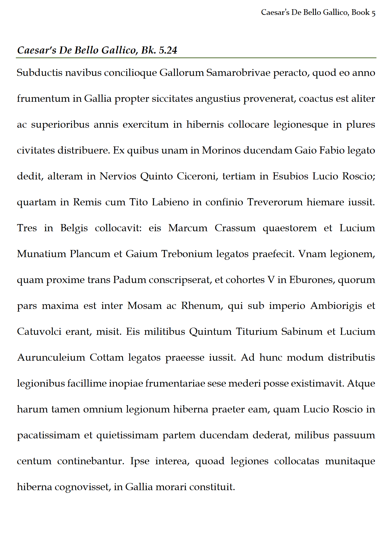 Latin 4/5: Advanced Reading: Legamus Latinam