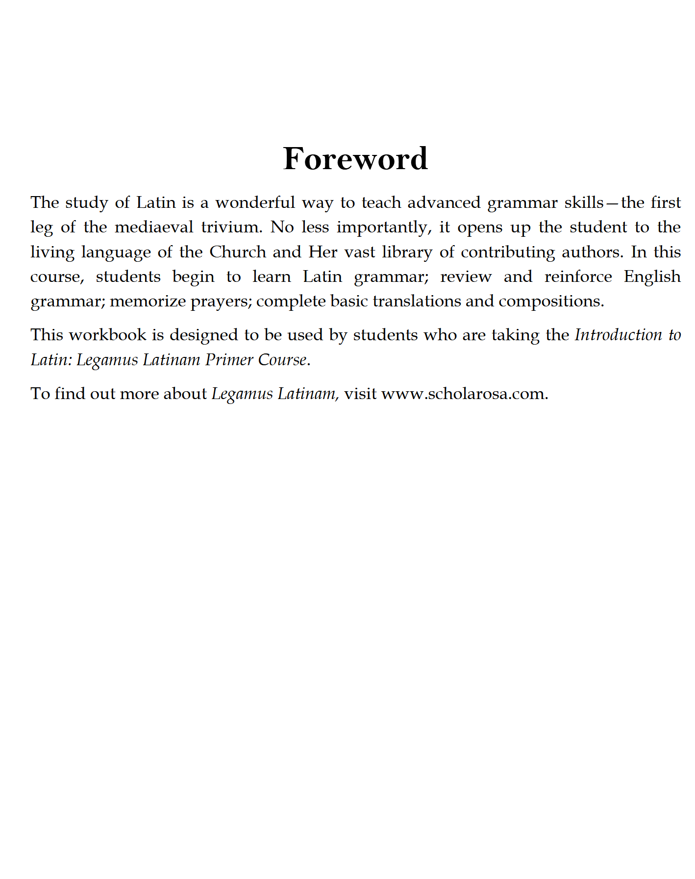 Legamus Latinam Primer: Introduction to Latin Workbook