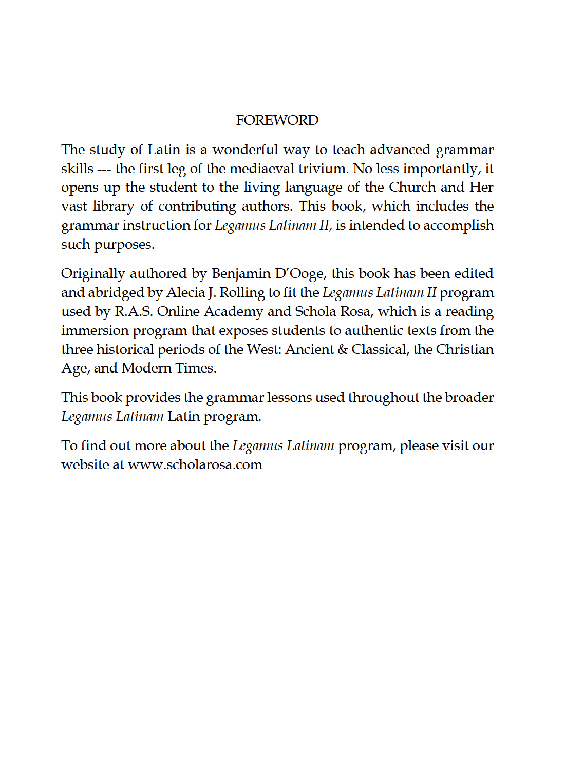 Latin for Beginners II: LATIN TWO