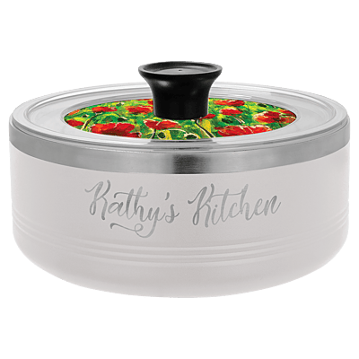White 1.25 Quart Serving Bowl with Lid