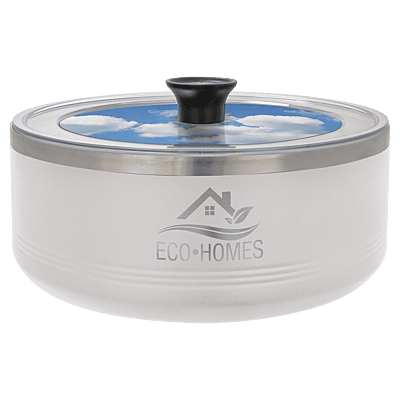 White 3 Quart Serving Bowl with Lid