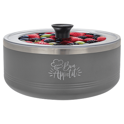 Gray 3 Quart Serving Bowl with Lid