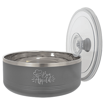 Gray 3 Quart Serving Bowl with Lid